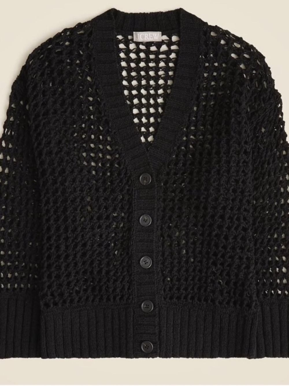J CREW Black Montauk relaxed cardigan XS